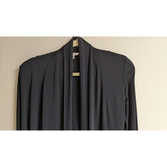 Super Cute Cabi # 908 Navy Blue Waterfall Open Front Cardigan Jacket XS - Picture 2 of 8